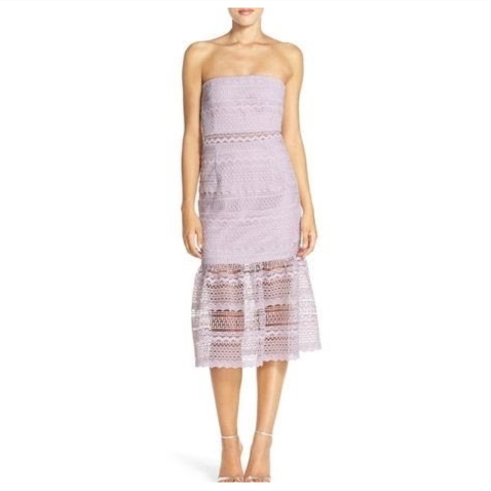 •Bardot• NWOT ‘Lily’ Strapless Lace Midi Dress